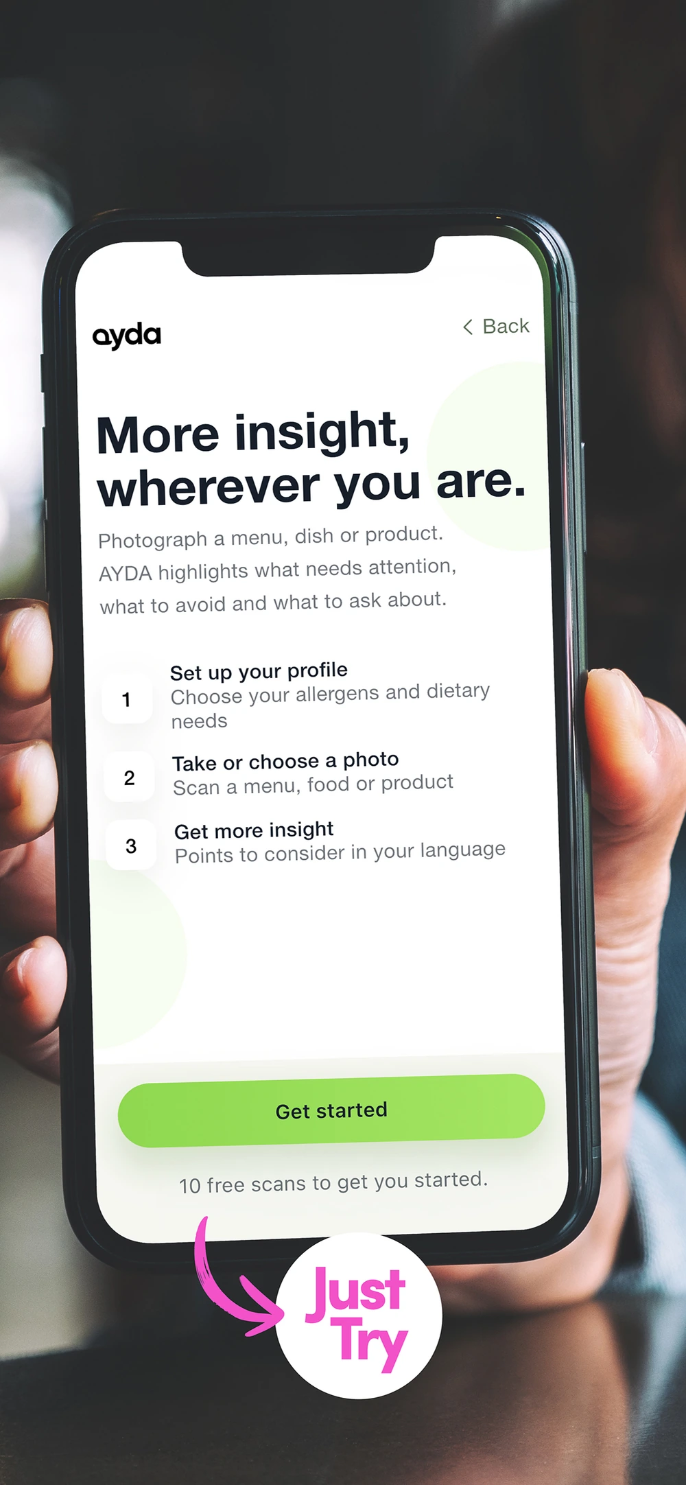 Ayda app Ayda app — Concept, ontwerp & realisatie